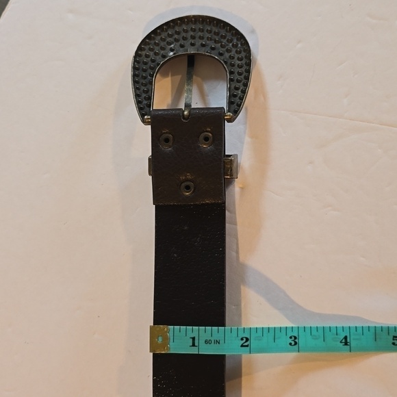 Womens Sparkle Bling Crystals Brown Leather Belt Sz.M/L - Picture 6 of 6